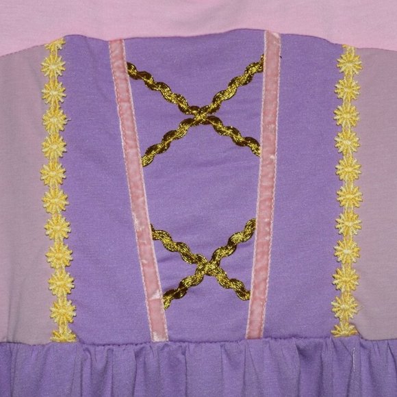 New Rapunzel princess comfortable girl Halloween dress size 2-16 years - Picture 3 of 3